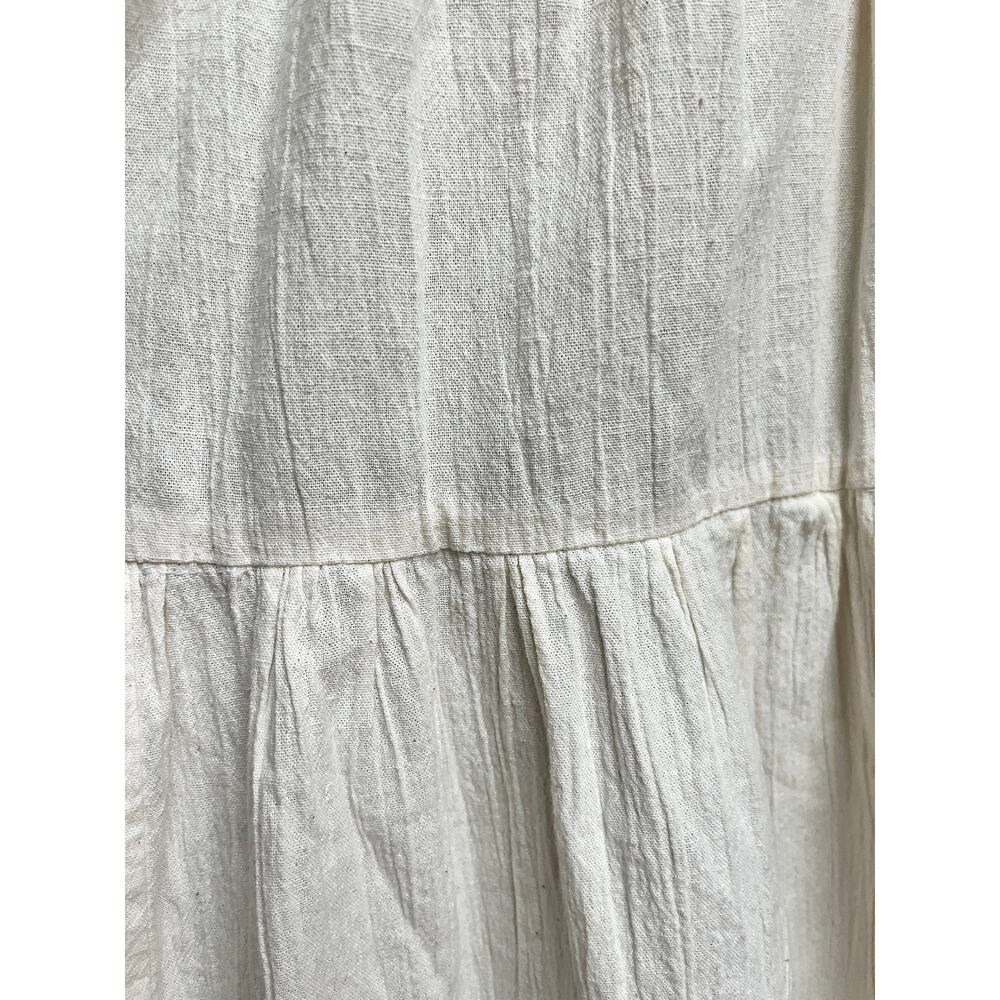 Vintage 60s Crochet Gauze Midi Dress | Ivory Cotton Lace Cottagecore Boho | M/L - Picture 5 of 10
